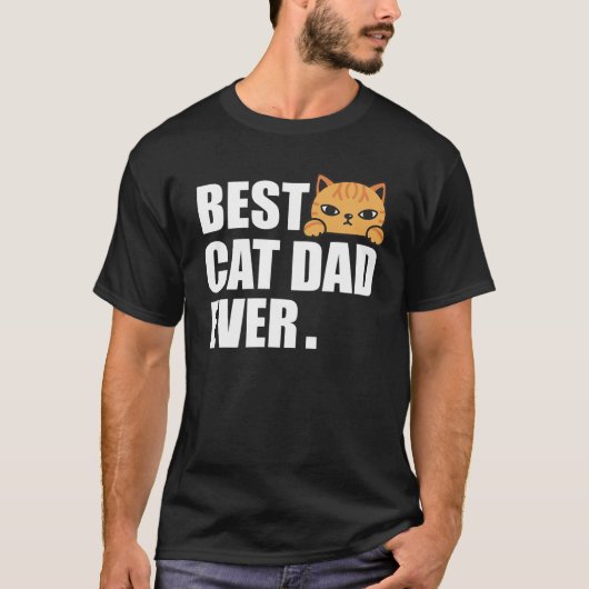 CAT DAD Fathers Day Mannen Kat Papa Kerstmis T-shirt (Voorkant)