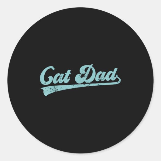 Cat Dad Funny Dad Father's Day Funny Papa  Ronde Sticker (Voorkant)