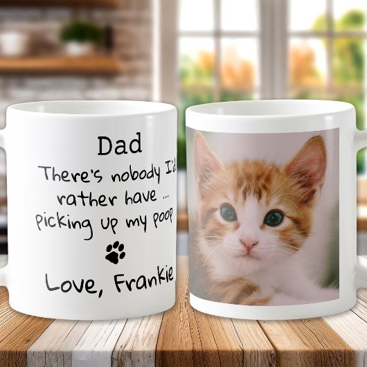 Cat Dad Funny Vaderdag - Custom Pet Photo Koffiemok
