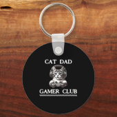 Cat Dad Gamer Club Funny Cat Lover Gaming Game Fat Sleutelhanger (Voorkant)