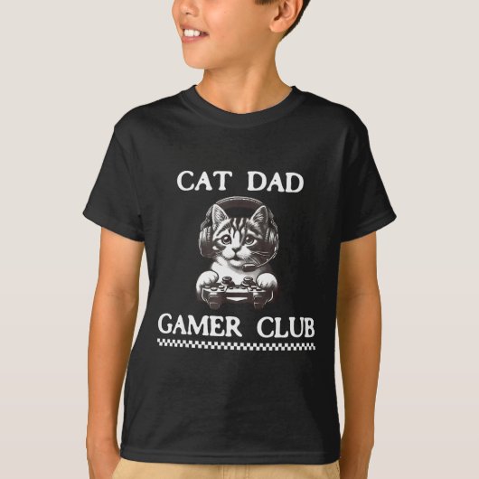 Cat Dad Gamer Club Funny Cat Lover Gaming Game Fat T-shirt (Voorkant)