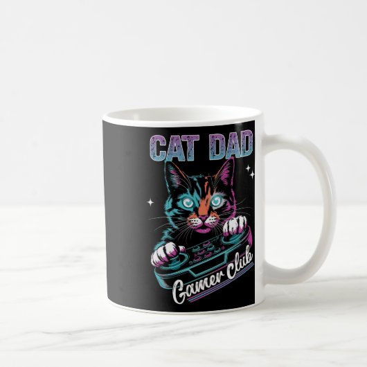 Cat Dad Gamer Club Video Games Gaming Cat Player F Koffiemok (Rechts)