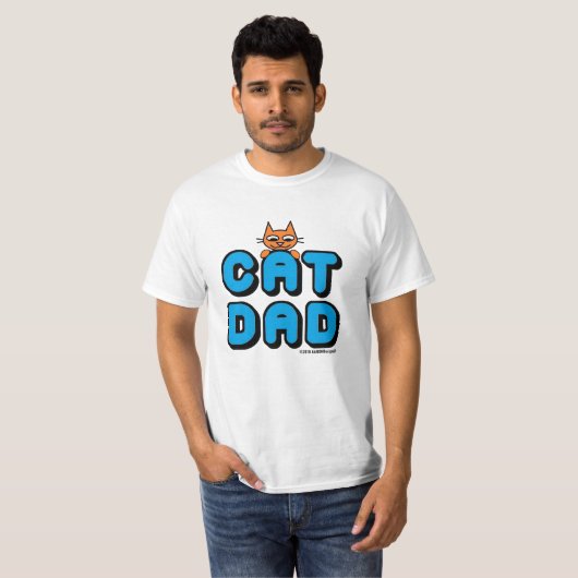 "CAT DAD" Ginger Kat Mannen T-shirt (Voorkant volledig)