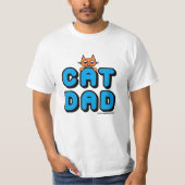 "CAT DAD" Ginger Kat Mannen T-shirt (Voorkant)