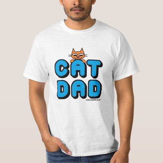 "CAT DAD" Ginger Kat Mannen T-shirt (Voorkant)