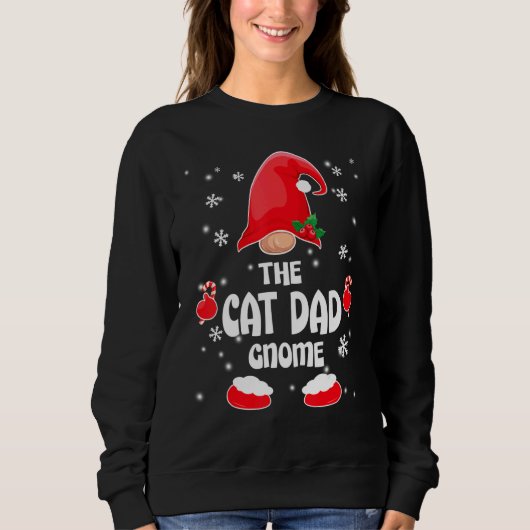 Cat Dad Gnome Family Matching Christmas Pajama Trui (Voorkant)