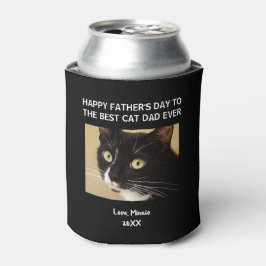 Cat Dad Happy Vaderdag Black Foto Blikjeskoeler