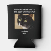 Cat Dad Happy Vaderdag Black Foto Blikjeskoeler (Achterkant)