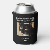 Cat Dad Happy Vaderdag Black Foto Blikjeskoeler (Blikje Achterkant)