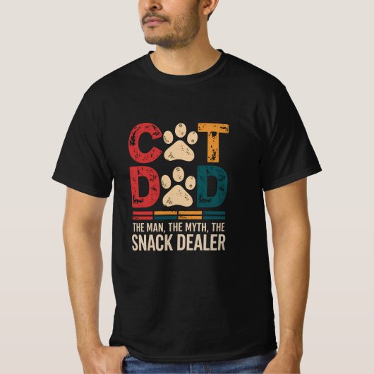 Cat Dad Het Man De mythe De snackdealer T-shirt (Voorkant)