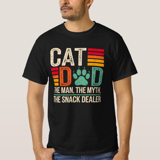 Cat Dad Het Man De mythe De snackdealer T-shirt (Voorkant)