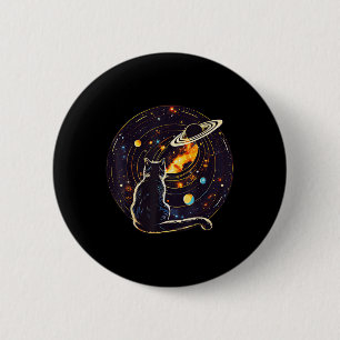 Cat Dad, Lover _ Kat die naar planeet Saturnus sta Ronde Button 5,7 Cm