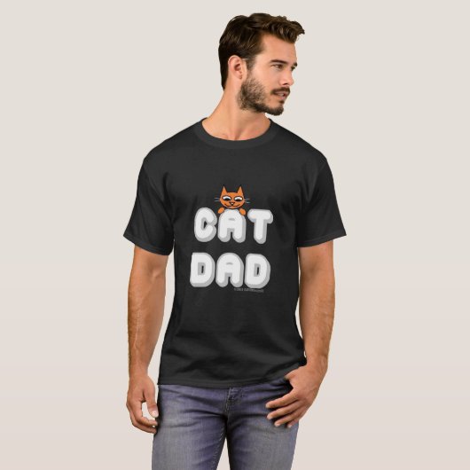 "CAT DAD" Mannen T-Shirt in Kat (Voorkant volledig)