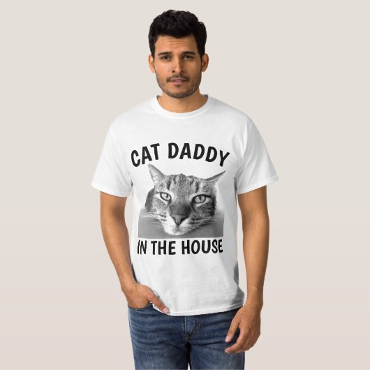 CAT DAD PAPA IN HET HUIS Grappige T-shirts (Voorkant volledig)