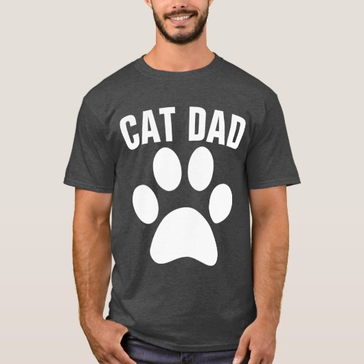 CAT DAD Paw Print T-Shirts (Voorkant)