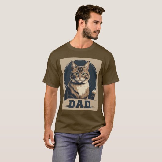 Cat Dad Pride – Rugged Feline Art T-shirt (Voorkant volledig)