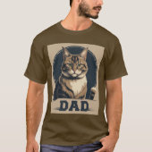 Cat Dad Pride – Rugged Feline Art T-shirt (Voorkant)