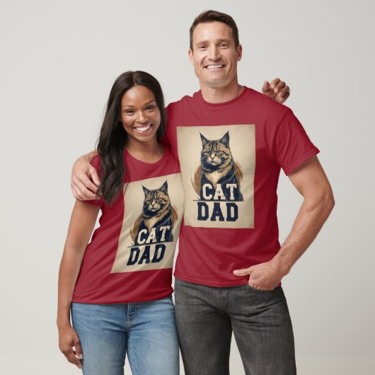 Cat Dad Pride – Rugged Feline Art T-shirt (Unisex)