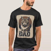 Cat Dad Pride – Rugged Feline Art T-shirt (Voorkant)