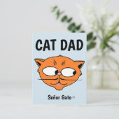 "CAT DAD" Señor Gato Mustache Cat Briefkaart (Staand voorkant)
