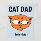 "CAT DAD" Señor Gato Mustache Cat Briefkaart (Voorkant)