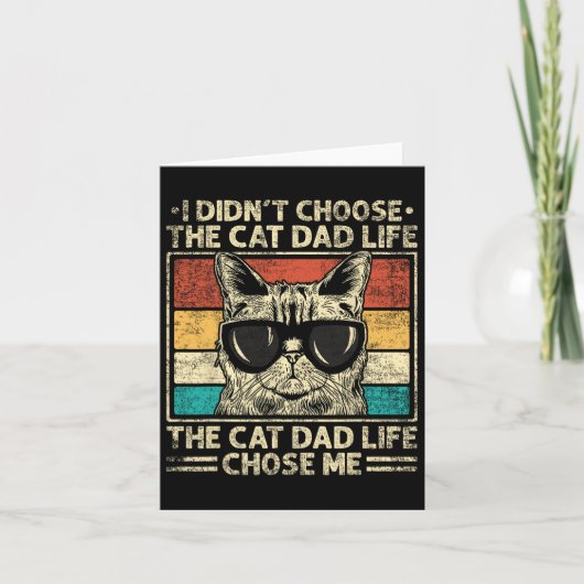 Cat Dad Shirten voor mannen Funny Cat Dad Vaderdag Kaart (Voorkant)