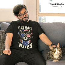 Cat Dad stemt voor Schattigee Amerikaanse vlag