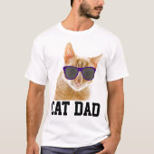 CAT DAD T-shirts, Grappige zonnebril T-shirt (Voorkant)