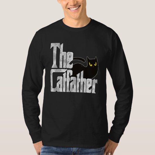 Cat Dad The Catfather Crazy Black Cat Father Kitty T-shirt (Voorkant)