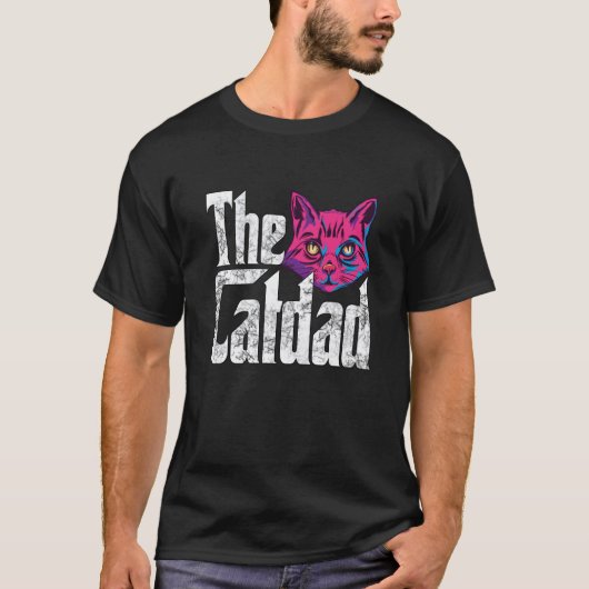 Cat Dad The Catfather Crazy Cat Father Kitty Daddy T-shirt (Voorkant)
