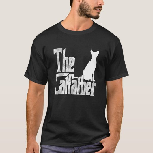 Cat Dad The Catfather Crazy Cat Father Kitty Daddy T-shirt (Voorkant)