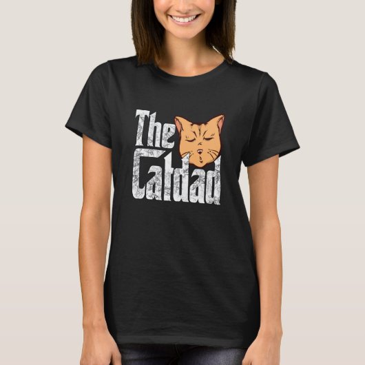 Cat Dad The Catfather Crazy Cat Father Kitty Daddy T-shirt (Voorkant)
