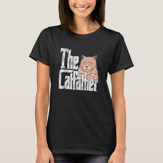 Cat Dad The Catfather Crazy Cat Father Kitty Daddy T-shirt (Voorkant)