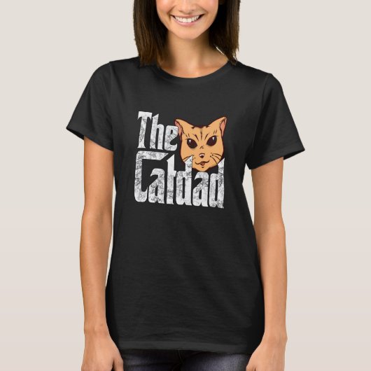 Cat Dad The Catfather Crazy Cat Father Kitty Daddy T-shirt (Voorkant)