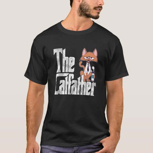 Cat Dad The Catfather Crazy Coffee Cat Father Kitt T-shirt (Voorkant)