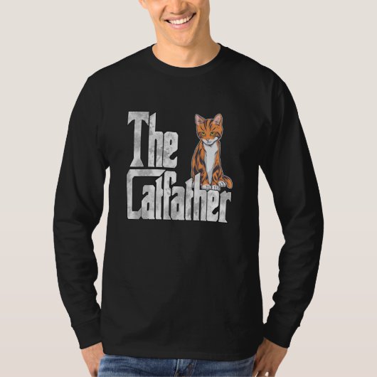 Cat Dad The Catfather Crazy Cute Cat Father Kitty  T-shirt (Voorkant)