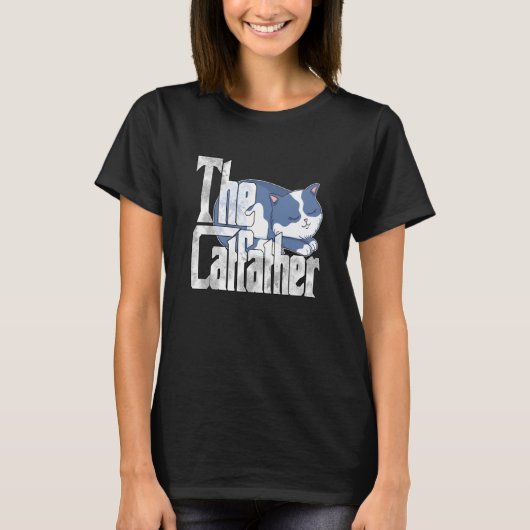 Cat Dad The Catfather Crazy Cute Cat Father Kitty  T-shirt (Voorkant)