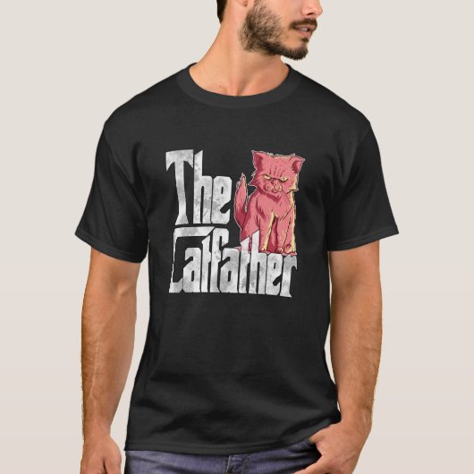 Cat Dad The Catfather Crazy Evil Cat Father Kitty T-shirt (Voorkant)