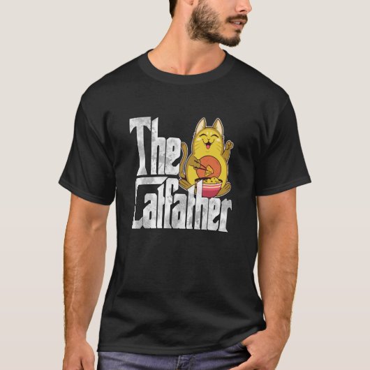 Cat Dad The Catfather Crazy Food Cat Father Kitty  T-shirt (Voorkant)