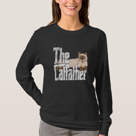 Cat Dad The Catfather Crazy Siamese Cat Father Kit T-shirt (Voorkant)