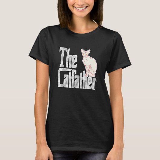 Cat Dad The Catfather Cute Sphynx Cat Father Kitty T-shirt (Voorkant)