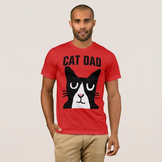 CAT DAD tuxedo cat T-shirts, Panda-Kat T-shirt (Voorkant volledig)