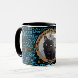 Cat Dad Valentijn Foto en Word Cloud Mok