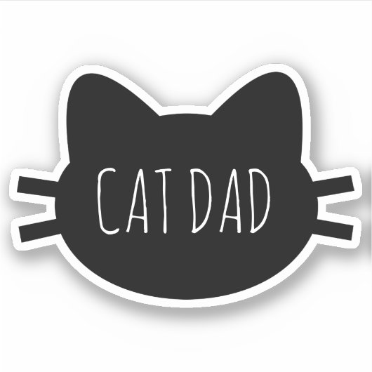 CAT DAD vinyl gesneden aangepaste Sticker (Voorkant)