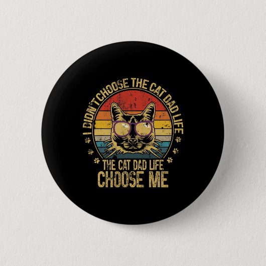  Cat Dad Voor Mannen Funny Cat Dad Vaderdag Ronde Button 5,7 Cm (Voorkant)