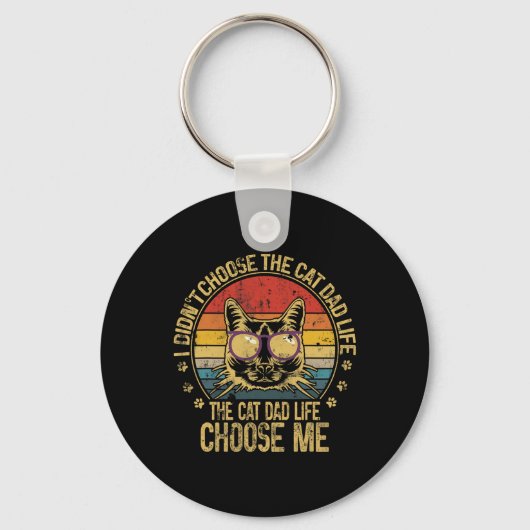 Cat Dad Voor Mannen Funny Cat Dad Vaderdag Sleutelhanger (Voorkant)