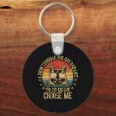 Cat Dad Voor Mannen Funny Cat Dad Vaderdag Sleutelhanger (Voorkant)