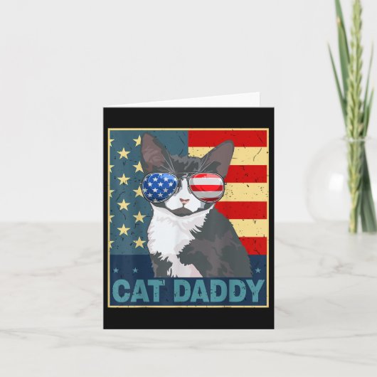 Cat Daddy Amerikaanse Vlag 4 juli Vaderdag Grappig Kaart (Voorkant)