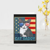 Cat Daddy Amerikaanse Vlag 4 juli Vaderdag Grappig Kaart (Gele Bloem)