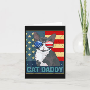 Cat Daddy Amerikaanse Vlag 4 juli Vaderdag Grappig Kaart